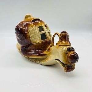 Vintage Ceramic Slovakian Snail/Slug Anthropomorphic Face Brown Figurine Decorat